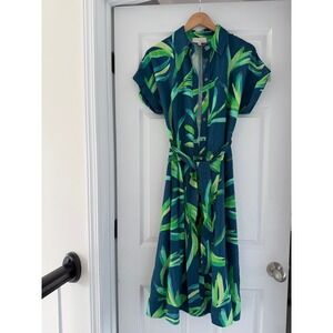 Pinch Tropical Button Down Tie Max Dress